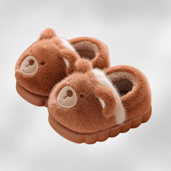 Brown Bear Kids Slippers - ZooFeet