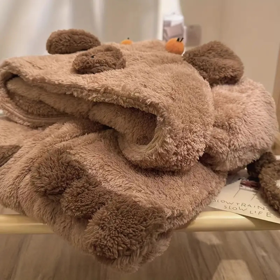 Capybara Pajama Set – Warm 2-Piece Winter Sleepwear for Adults