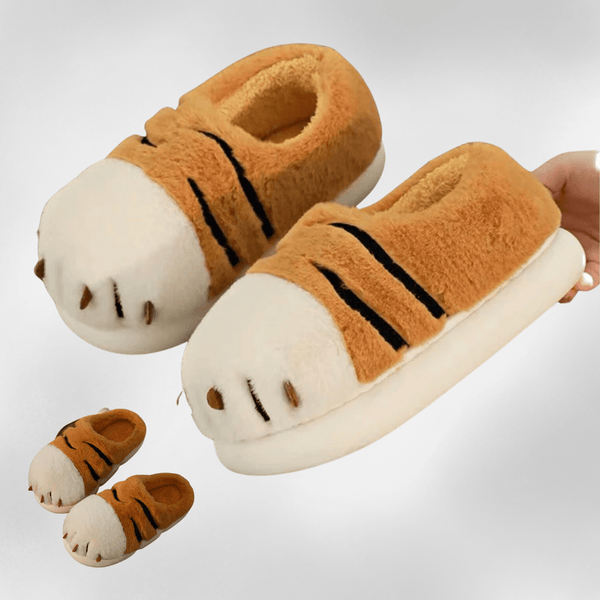 Cozy Tiger Paws Slippers - ZooFeet