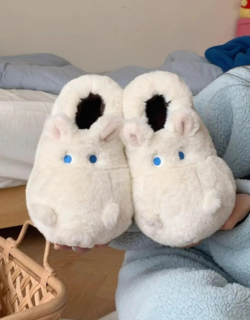 Snuggle Hippo Plush Slippers - ZooFeet