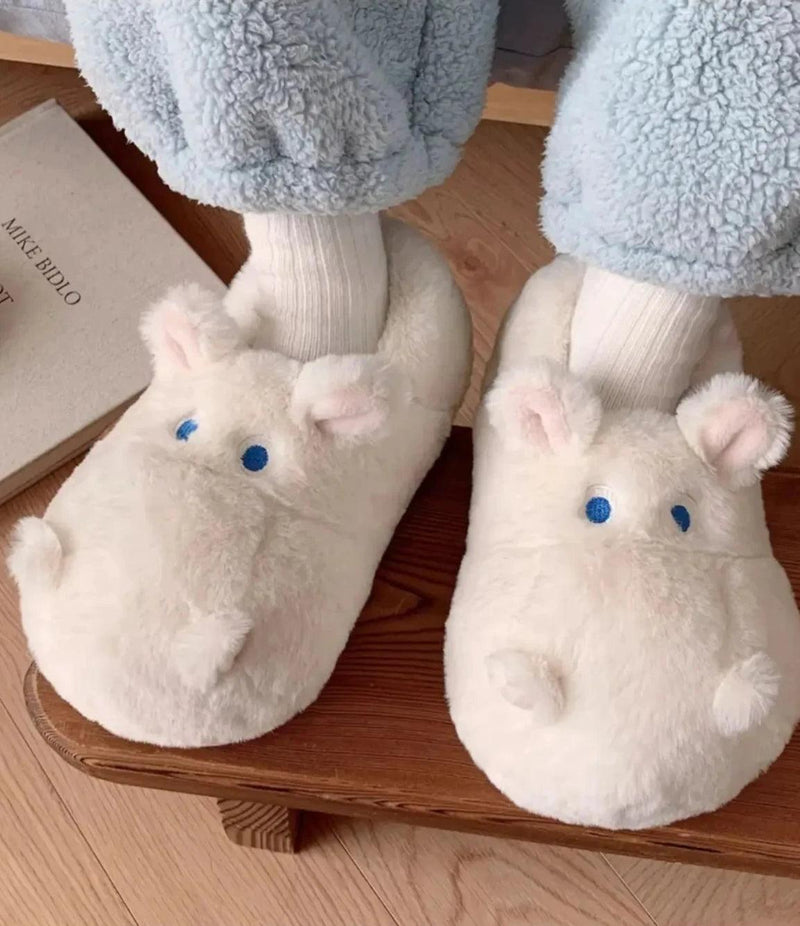 Snuggle Hippo Plush Slippers - ZooFeet