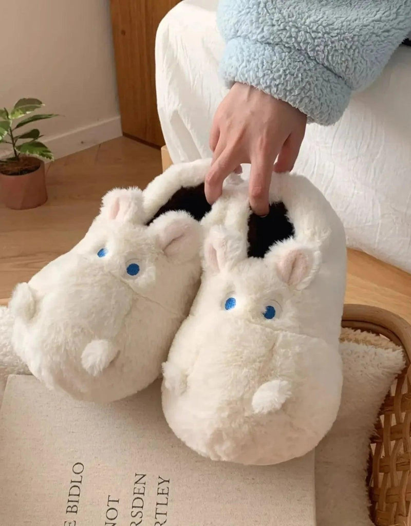 Snuggle Hippo Plush Slippers - ZooFeet