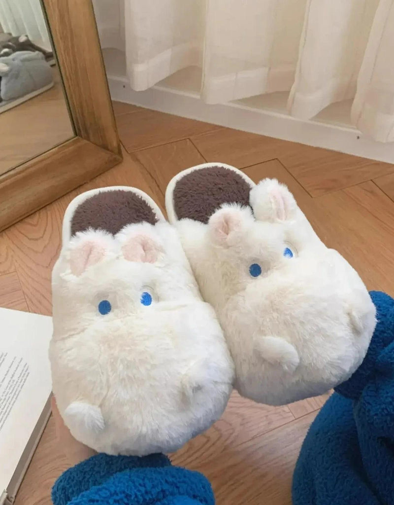 Snuggle Hippo Plush Slippers - ZooFeet