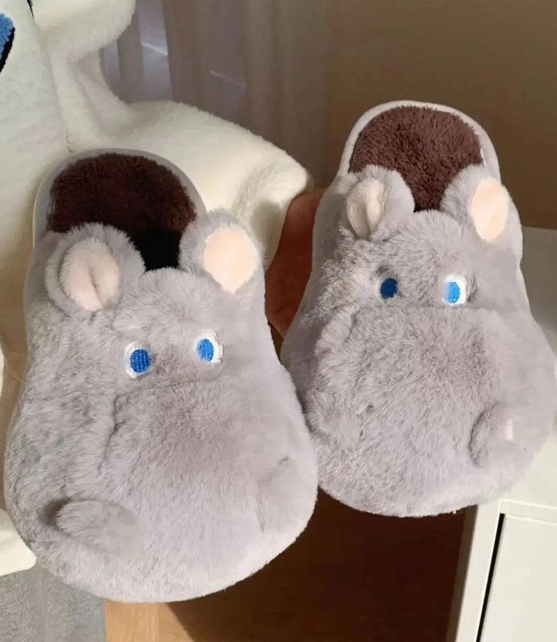 Snuggle Hippo Plush Slippers - ZooFeet