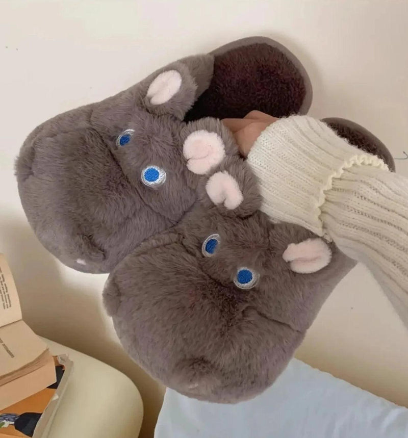 Snuggle Hippo Plush Slippers - ZooFeet