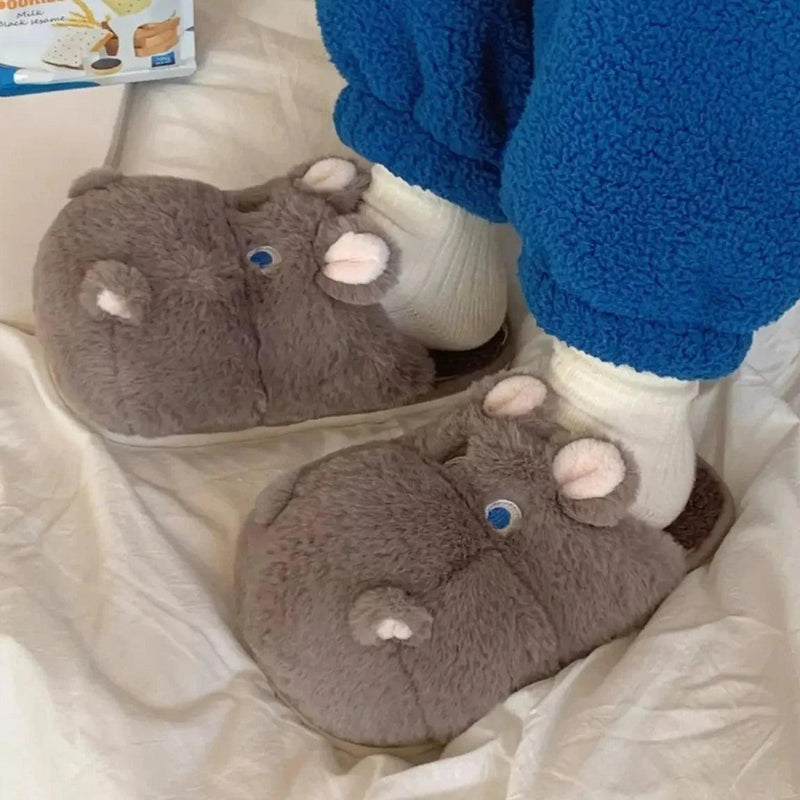 Snuggle Hippo Plush Slippers - ZooFeet