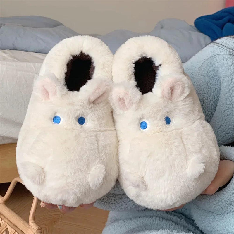 Snuggle Hippo Plush Slippers - ZooFeet