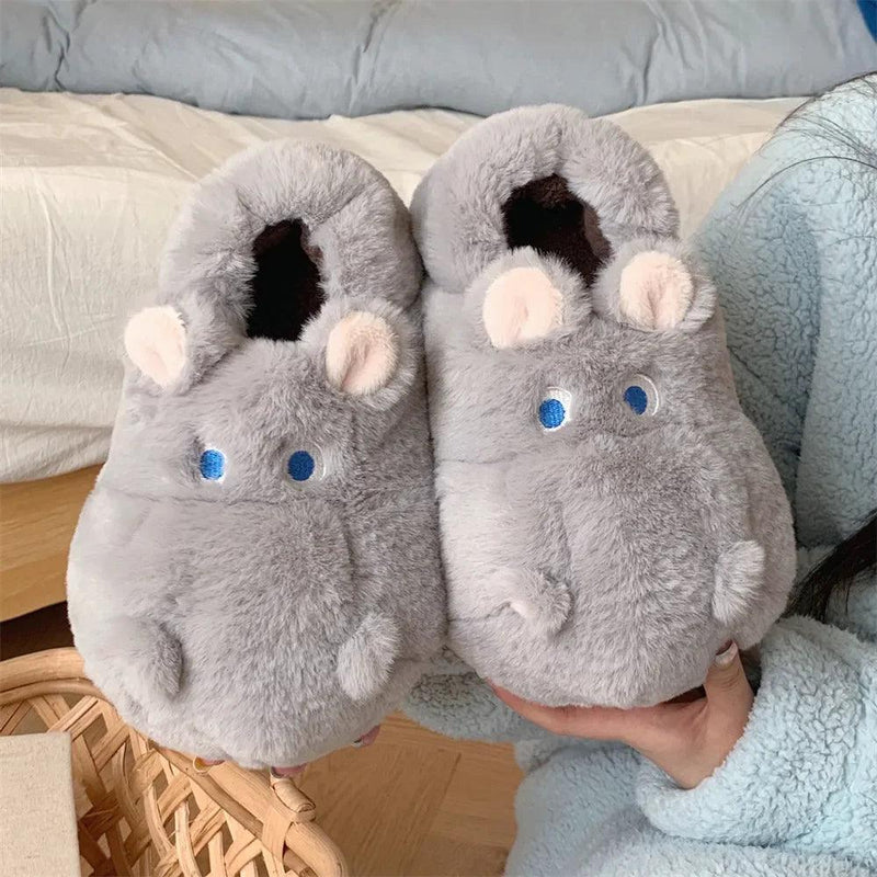 Snuggle Hippo Plush Slippers - ZooFeet