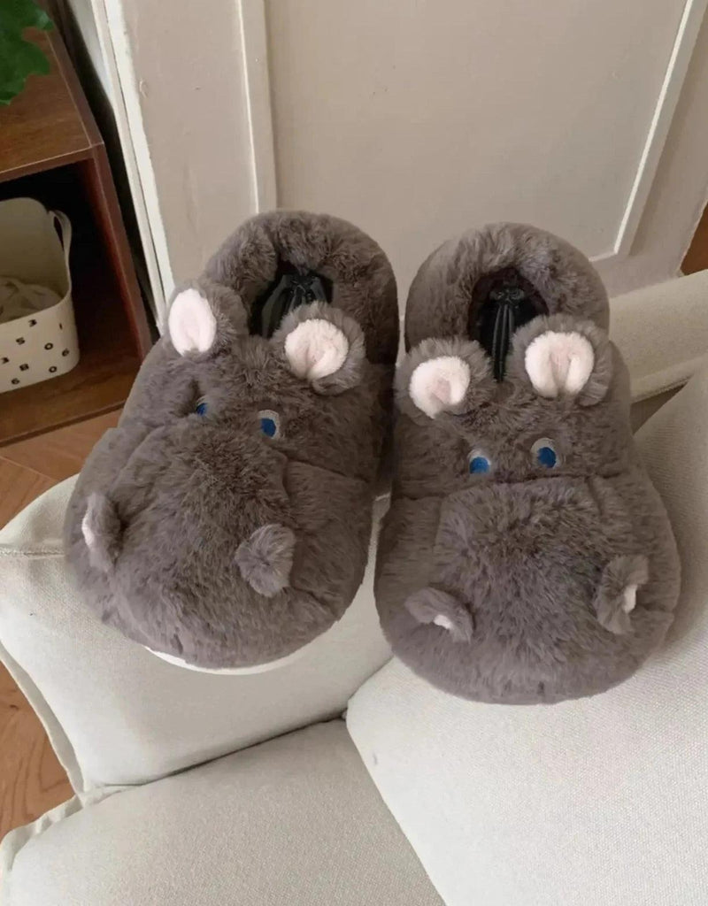 Snuggle Hippo Plush Slippers - ZooFeet