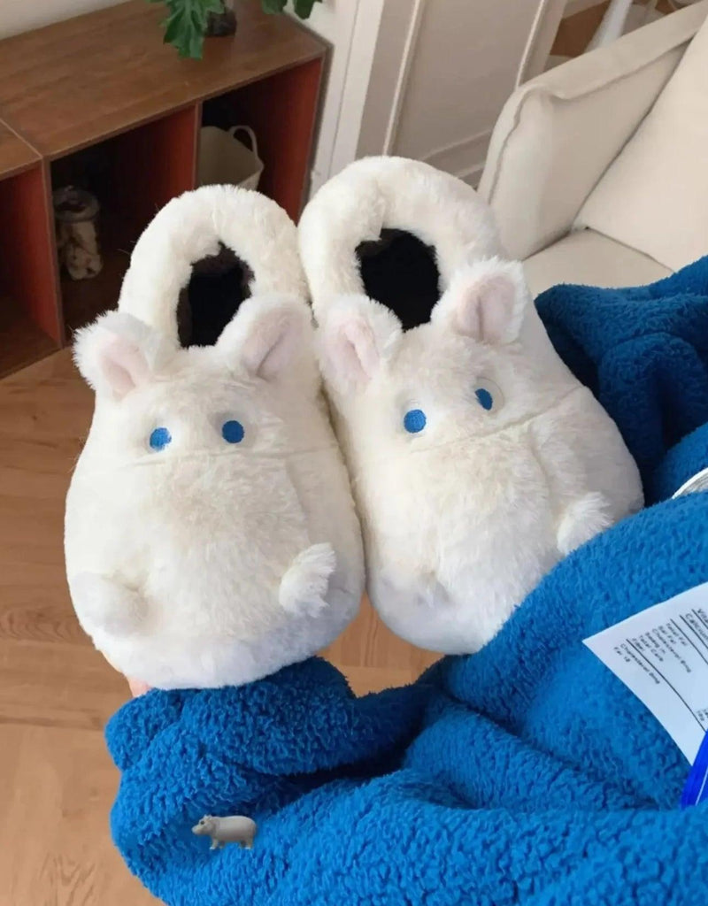 Snuggle Hippo Plush Slippers - ZooFeet