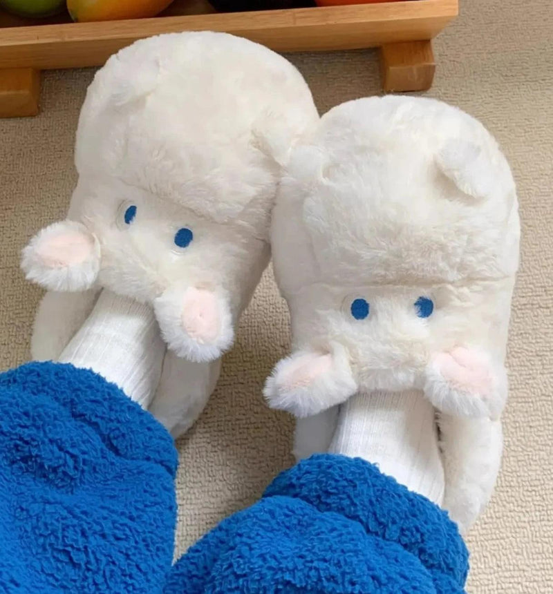 Snuggle Hippo Plush Slippers - ZooFeet